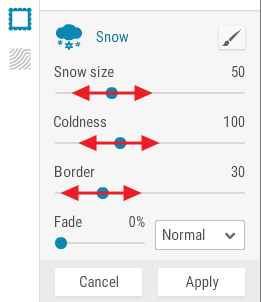 personaizzare effetto neve