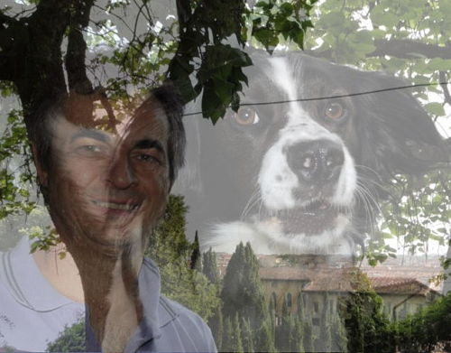 due visi fusi con effetto dissolvenza trasparenza