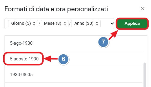 formato data personalizzato