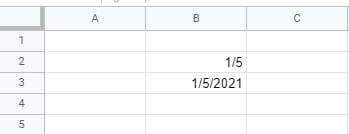 inserimento delle date nelle celle