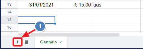 aggiungi foglio