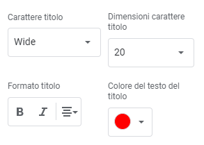 formattazione del titolo