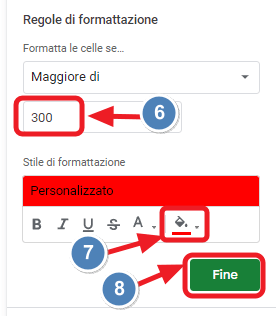 impostare la regola