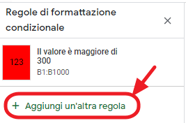 aggiungi un'altra regola