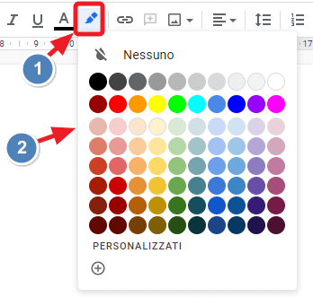 applicare il colore all'evidenziazione