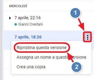 ripristina questa versione
