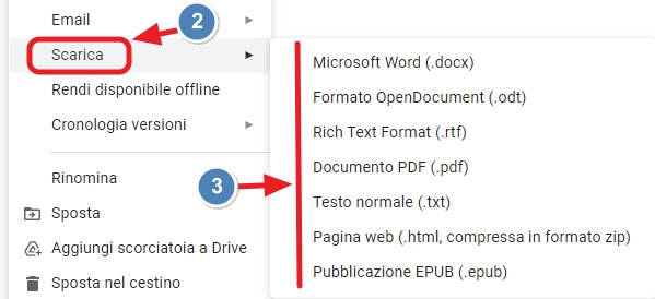 scarica documento in vari formati