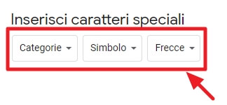 scelta della categoria