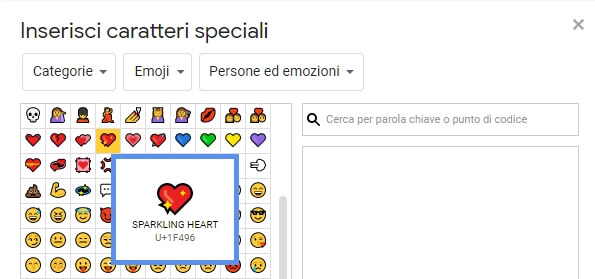 scelta del simbolo da una categoria