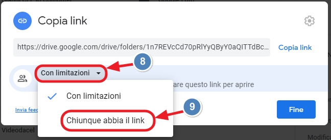 chiunque abbia il link