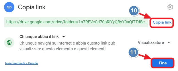 copia link e termina