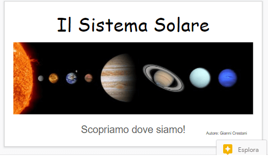 diapositiva sul sistema solare
