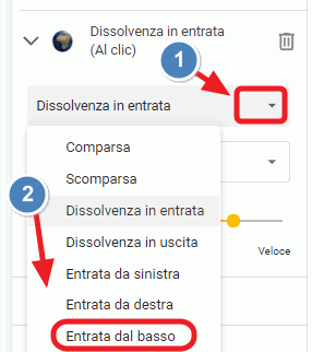 scelta dell'animazione