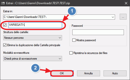 estrai files