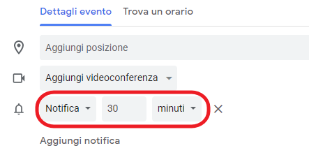 promemoria predefinito
