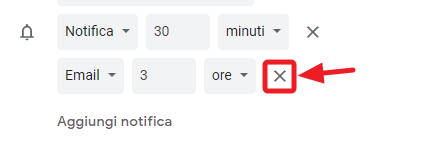 eliminare una notifica