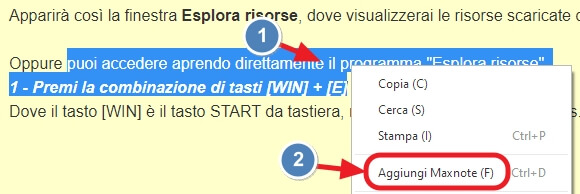 invia note a maxnote