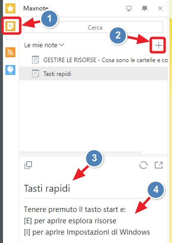 aggiungere note manualmente
