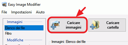 caricare immagini