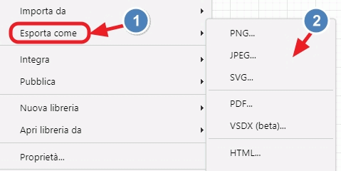 esporta tipo di file