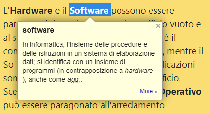 doppio clic per leggere la definizione