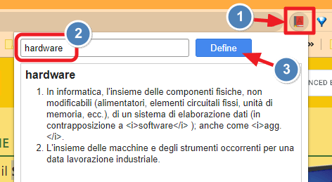 definizione su casella di ricerca