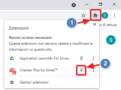 visualizzare icona estensione