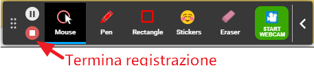 termina registrazione del video