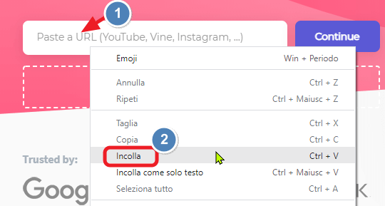 incolla link