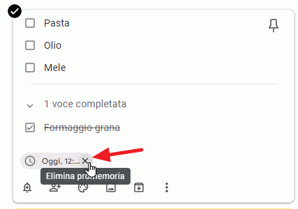 elimina promemoria