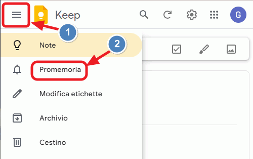 menu di keep