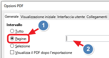 opzione pagine pdf