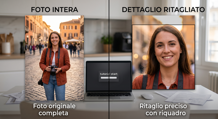 foto intera e dettaglio ritagliato con riquadro