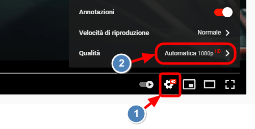 impostare qualità video