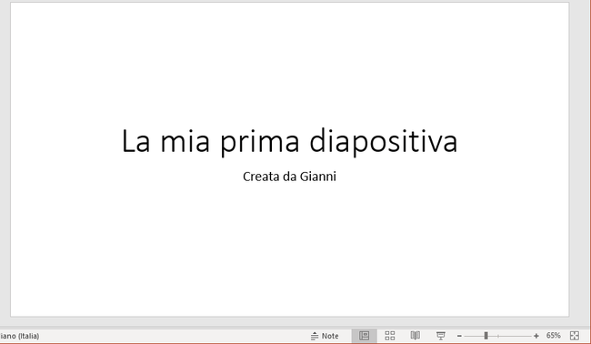 la mia prima diapositiva