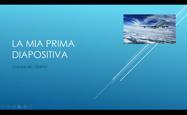 vista della diapositiva a tutto schermo