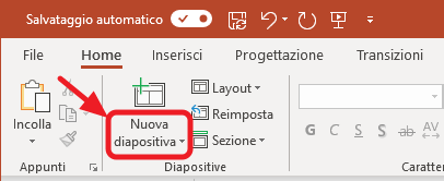 voce comando nuova diapositiva