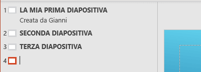 il metodo inserimento diapositive da struttura