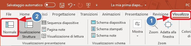 tornare alla visualizzazione normale
