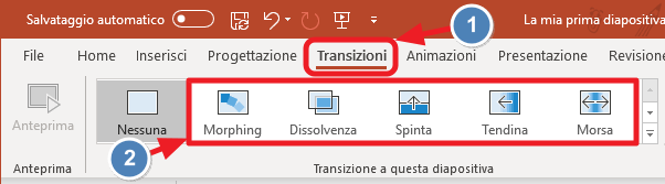 scheda transizioni