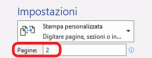 stampa solo due pagine
