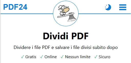 PDF24 - pagina Dividi PDF