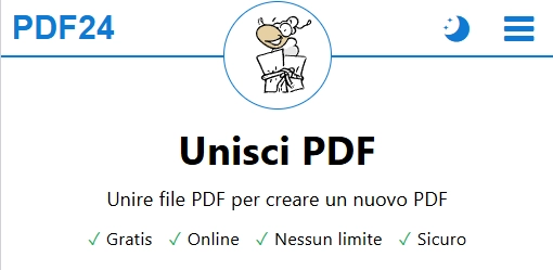 PDF24 - pagina Unisci PDF