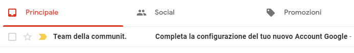 messaggio da team
