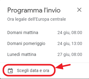 scegli data e ora