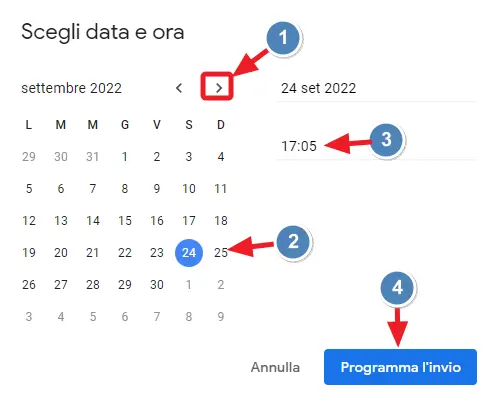 programma il messaggio