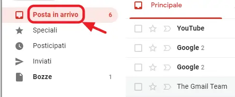 etichetta posta in arrivo