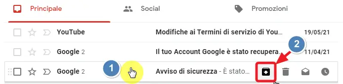 posiziona e archivia