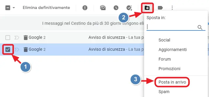 recupero messaggio
