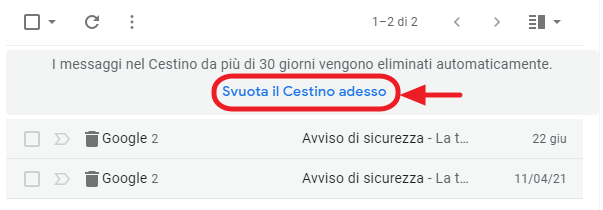 svuota il cestino